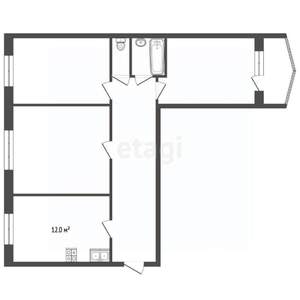 3-к квартира, вторичка, 65м2, 1/9 этаж
