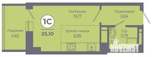 Студия квартира, вторичка, 25м2, 8/24 этаж