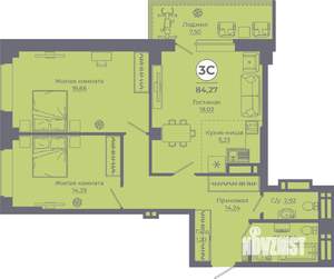 3-к квартира, вторичка, 85м2, 2/24 этаж