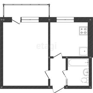 Студия квартира, вторичка, 24м2, 2/2 этаж