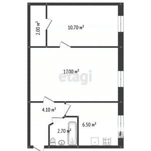 2-к квартира, вторичка, 45м2, 1/5 этаж