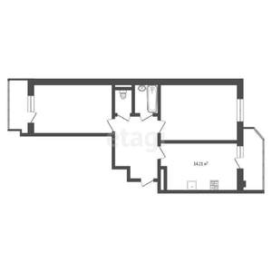 2-к квартира, вторичка, 60м2, 19/20 этаж