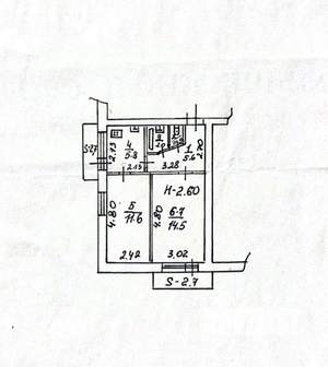 2-к квартира, вторичка, 40м2, 5/5 этаж