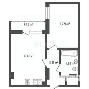 1-к квартира, вторичка, 39м2, 19/25 этаж