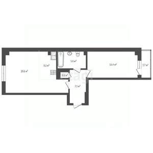 1-к квартира, вторичка, 60м2, 11/19 этаж