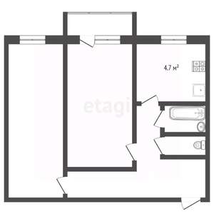 2-к квартира, вторичка, 45м2, 3/5 этаж