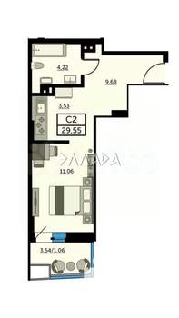 Студия квартира, вторичка, 30м2, 15/25 этаж