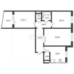 3-к квартира, вторичка, 65м2, 5/10 этаж