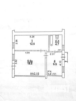 2-к квартира, вторичка, 45м2, 2/2 этаж
