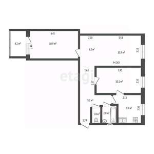 3-к квартира, вторичка, 56м2, 2/5 этаж