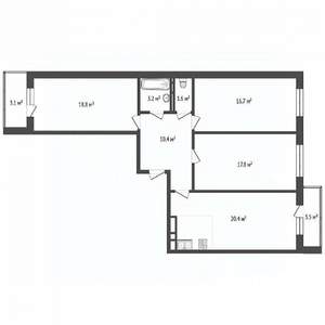 3-к квартира, вторичка, 96м2, 8/10 этаж
