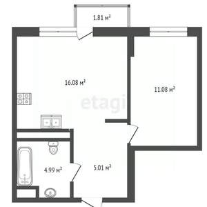 1-к квартира, вторичка, 35м2, 14/25 этаж
