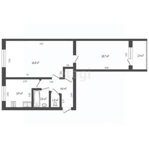 2-к квартира, вторичка, 43м2, 3/5 этаж