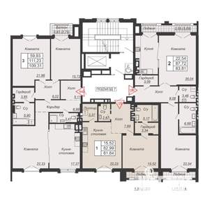 3-к квартира, вторичка, 109м2, 4/7 этаж