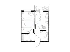 1-к квартира, вторичка, 36м2, 3/25 этаж