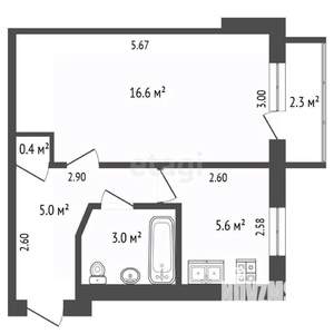 1-к квартира, вторичка, 31м2, 1/5 этаж