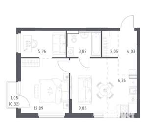 1-к квартира, вторичка, 45м2, 4/17 этаж
