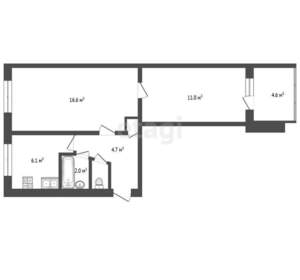 2-к квартира, вторичка, 44м2, 5/5 этаж