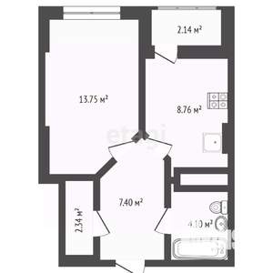1-к квартира, вторичка, 37м2, 17/22 этаж