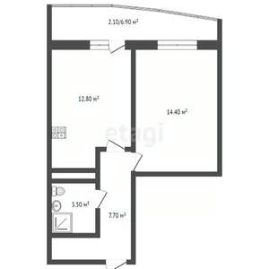 1-к квартира, вторичка, 45м2, 18/25 этаж