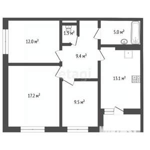 3-к квартира, вторичка, 68м2, 23/24 этаж