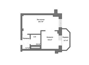 1-к квартира, вторичка, 41м2, 4/10 этаж