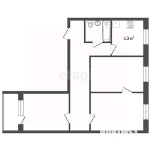 3-к квартира, вторичка, 58м2, 4/5 этаж