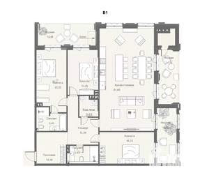 4-к квартира, вторичка, 173м2, 2/4 этаж