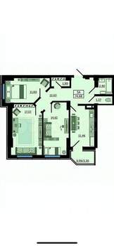 3-к квартира, вторичка, 76м2, 11/24 этаж