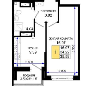 1-к квартира, вторичка, 36м2, 16/25 этаж