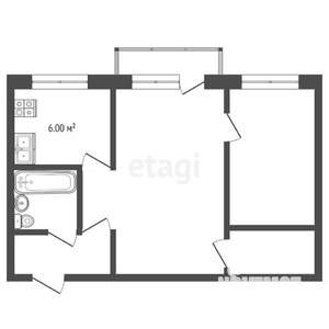 2-к квартира, вторичка, 41м2, 5/5 этаж