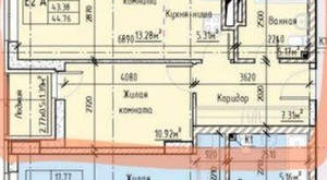 2-к квартира, вторичка, 45м2, 17/25 этаж
