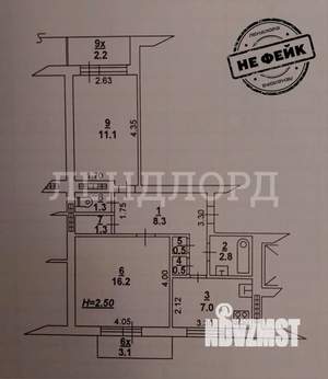 2-к квартира, вторичка, 49м2, 1/10 этаж