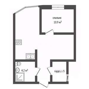 1-к квартира, вторичка, 42м2, 13/27 этаж