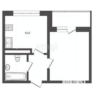 1-к квартира, вторичка, 31м2, 15/15 этаж