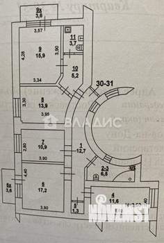 4-к квартира, вторичка, 106м2, 3/7 этаж