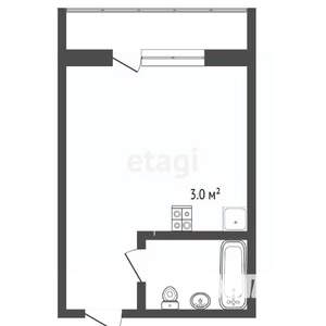 Студия квартира, вторичка, 16м2, 3/5 этаж