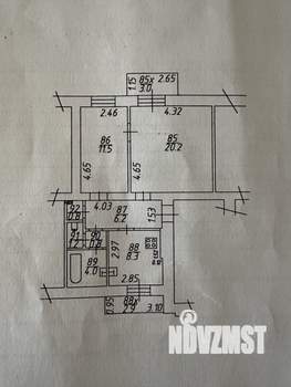 2-к квартира, вторичка, 55м2, 2/4 этаж