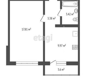 1-к квартира, вторичка, 36м2, 5/18 этаж