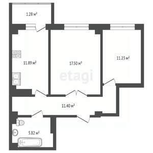 2-к квартира, вторичка, 56м2, 6/24 этаж