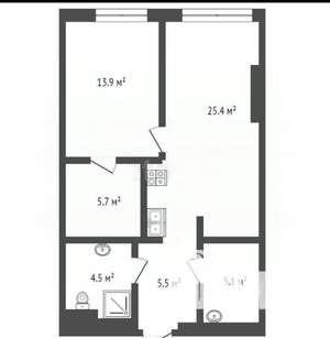 2-к квартира, вторичка, 60м2, 18/21 этаж