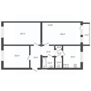 3-к квартира, вторичка, 77м2, 5/5 этаж
