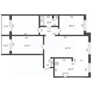 3-к квартира, вторичка, 82м2, 2/9 этаж