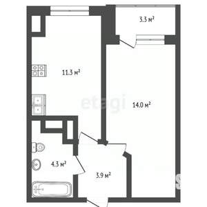 1-к квартира, вторичка, 36м2, 21/24 этаж