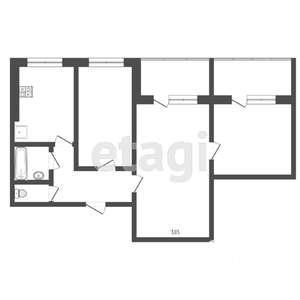 3-к квартира, вторичка, 65м2, 1/9 этаж