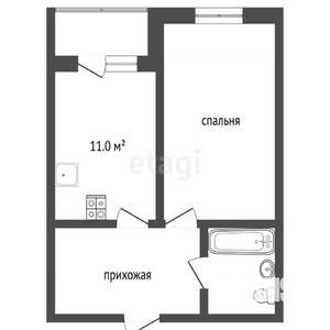 1-к квартира, вторичка, 42м2, 2/24 этаж