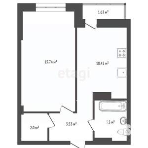 1-к квартира, вторичка, 37м2, 14/24 этаж
