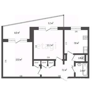 2-к квартира, вторичка, 56м2, 4/9 этаж