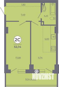 2-к квартира, вторичка, 51м2, 15/24 этаж