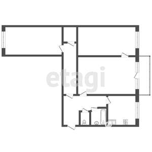 3-к квартира, вторичка, 60м2, 1/9 этаж